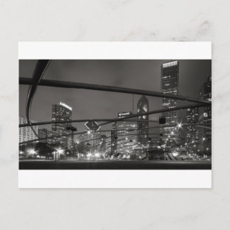 Chicago Skyline Black & White Postcard