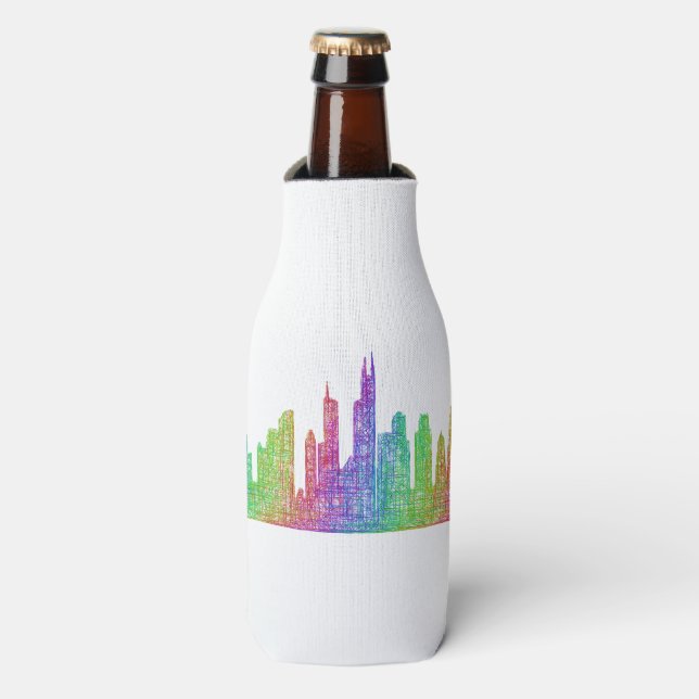 Chicago skyline bottle cooler (Bottle Front)