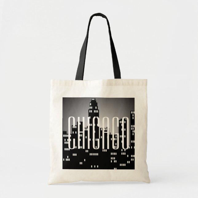 Chicago Skyline Budget Tote Bag (Front)