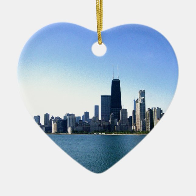 Chicago Skyline Ceramic Ornament (Front)