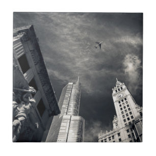 Chicago skyline ceramic tile