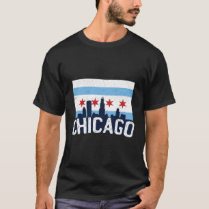 Chicago Skyline City Flag Illinois T-Shirt