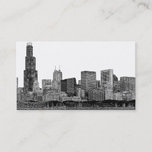 Chicago Skyline Etched Business Card