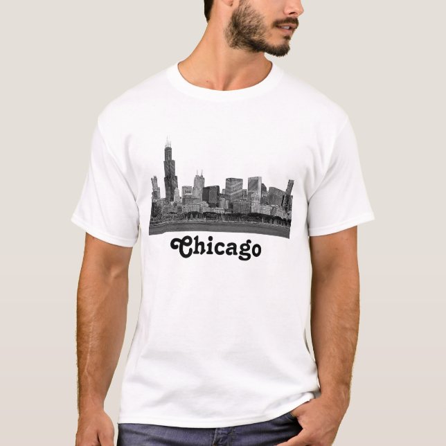 Chicago Skyline Etched T-Shirt (Front)