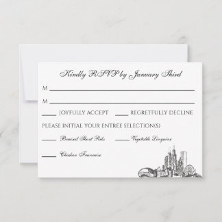 Chicago Skyline Flat Thank You Card