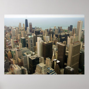 Chicago Skyline from Sears now Willis Tower Poster