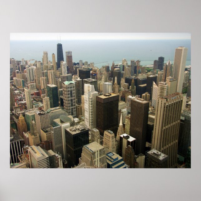 Chicago Skyline from Sears now Willis Tower Poster (Front)