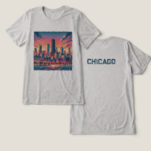 Chicago Skyline Graphic T-Shirt  Tri-Blend Shirt