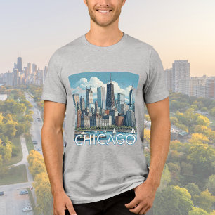 CHICAGO Skyline Graphic T-Shirt Tri-Blend Shirt