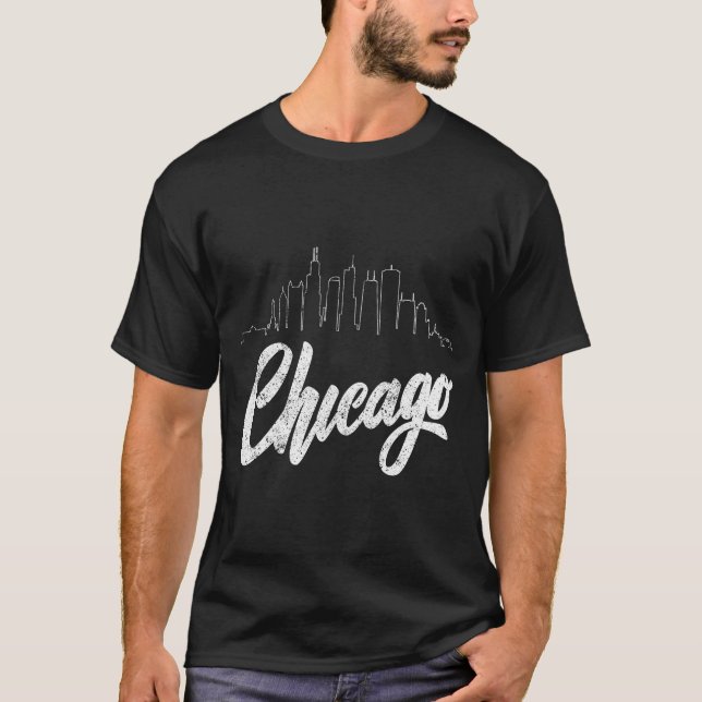Chicago Skyline Illinois Il Pride Prairie State Va T-Shirt (Front)