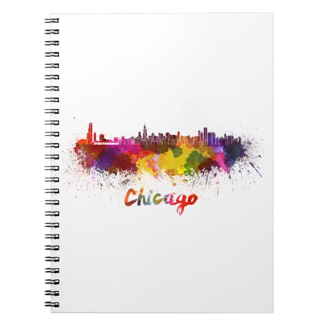 Chicago skyline in watercolor notebook (Front)