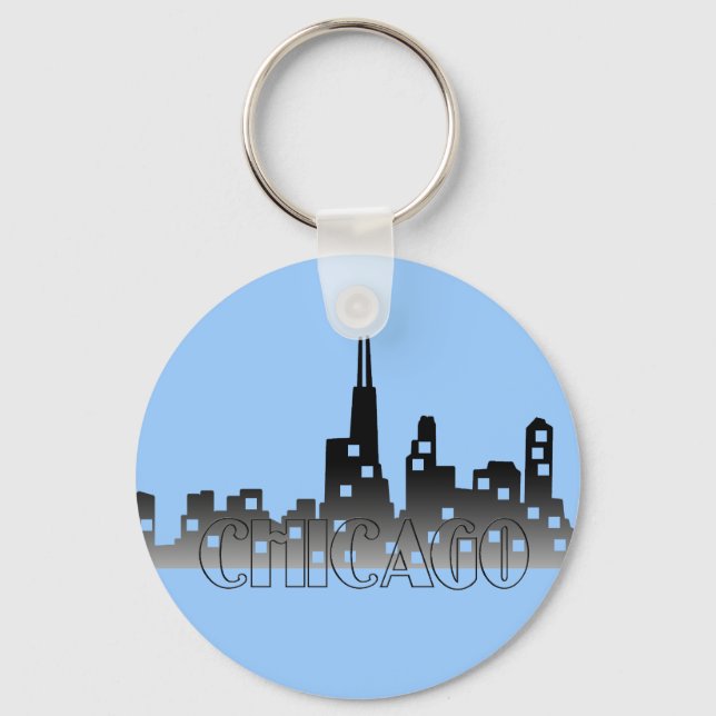 CHICAGO skyline Key Ring (Front)