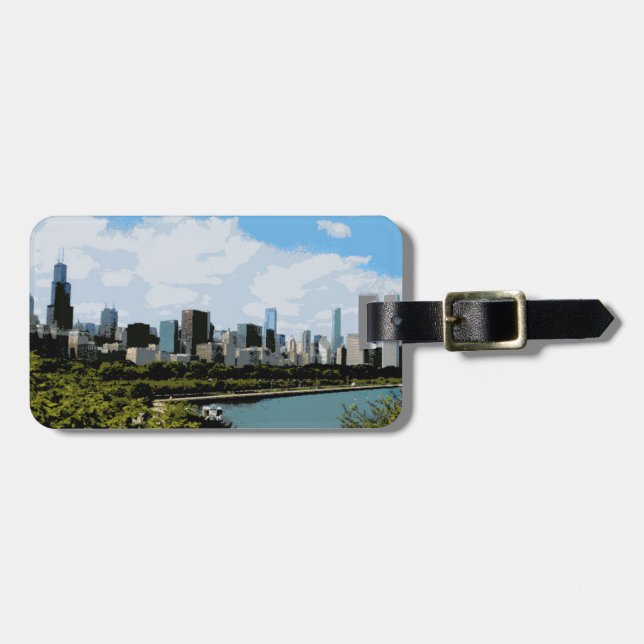 Chicago Skyline Luggage Tag (Front Horizontal)