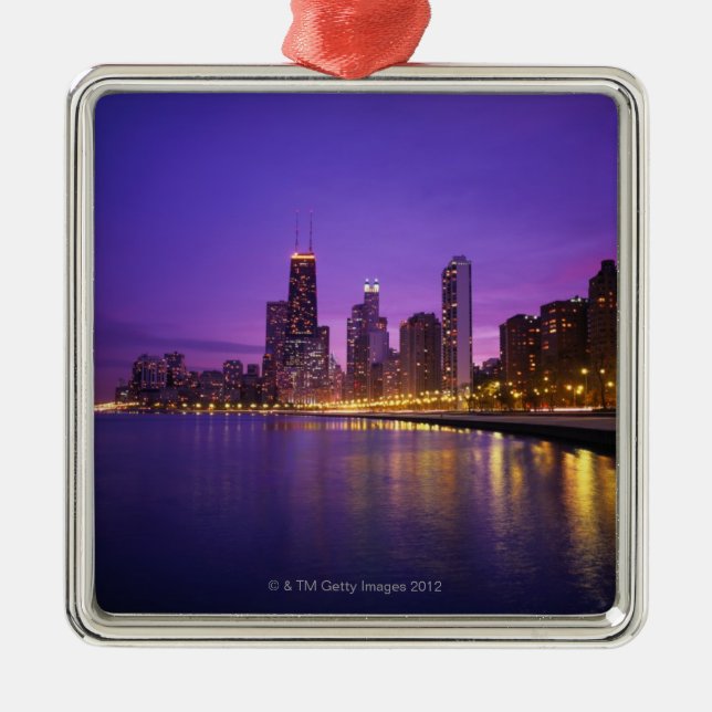 Chicago Skyline Metal Ornament (Front)