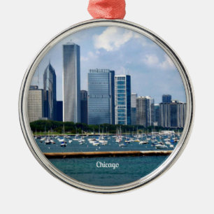 Chicago Skyline Metal Tree Decoration