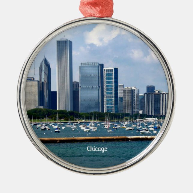 Chicago Skyline Metal Tree Decoration (Front)