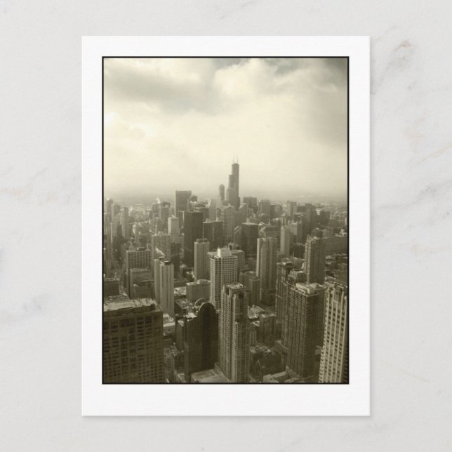 Chicago Skyline Mono Postcard (Front)