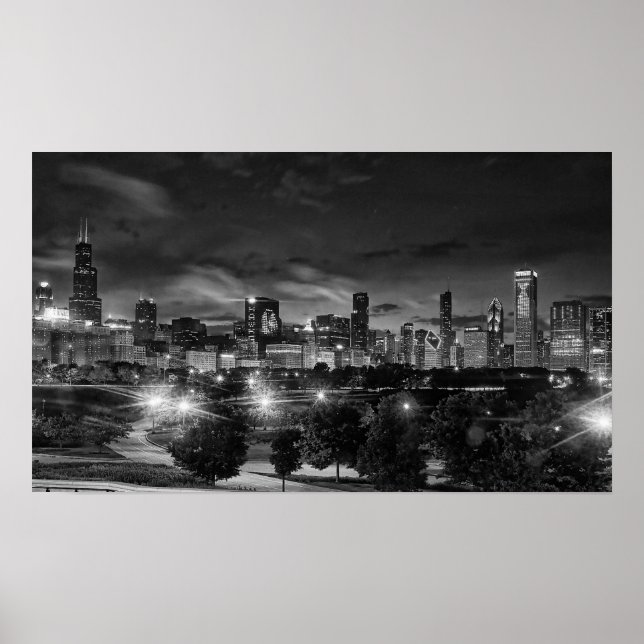 Chicago Skyline on Canvas Poster (Front)
