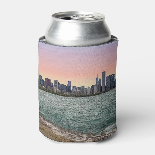 Chicago Skyline Painterly Can Cooler (Can Front)