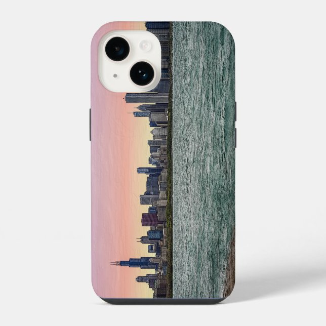 Chicago Skyline Painterly Case-Mate iPhone Case (Back)