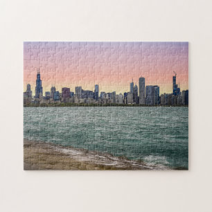 Chicago Skyline Painterly Jigsaw Puzzle
