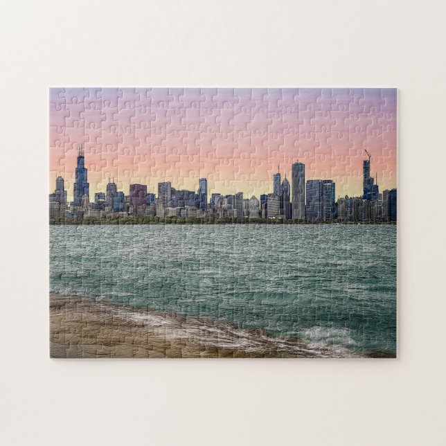 Chicago Skyline Painterly Jigsaw Puzzle (Horizontal)