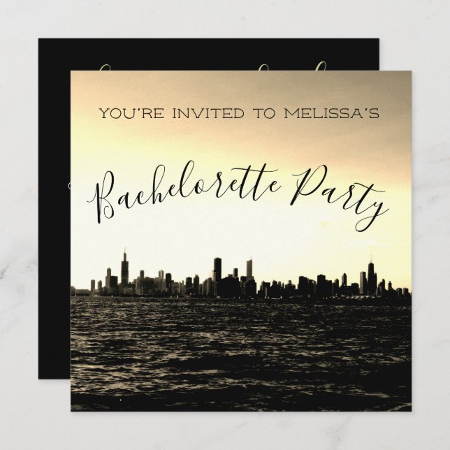 Chicago Skyline Party Invitation (Front/Back)