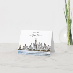 Chicago Skyline Personalised Note Card