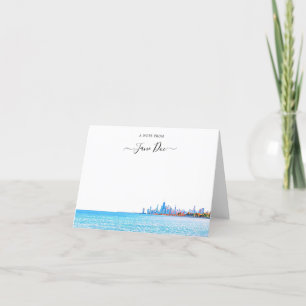 Chicago Skyline Personalised Note Card