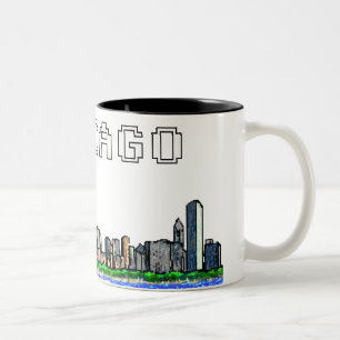 Chicago Skyline Pixel Art Coffee Mug