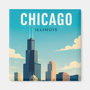 Chicago Skyline Reflections Magnet