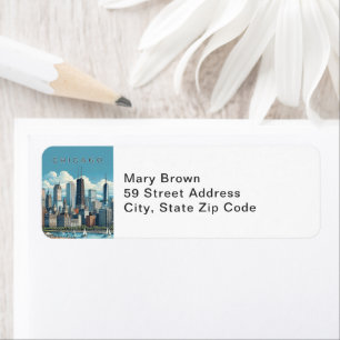 Chicago Skyline Return Address Label