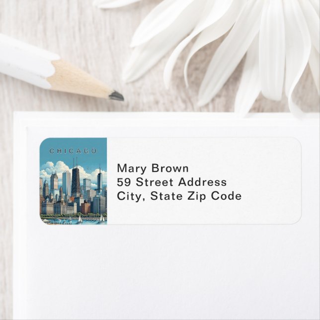 Chicago Skyline Return Address Label (Insitu)