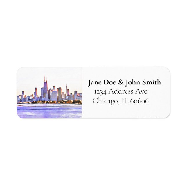 Chicago Skyline Return Address Labels (Front)