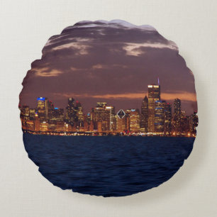Chicago Skyline round pillow