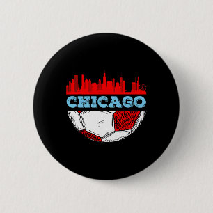 Chicago Skyline Shirt Chicago Soccer Tee Futbol Lo 6 Cm Round Badge