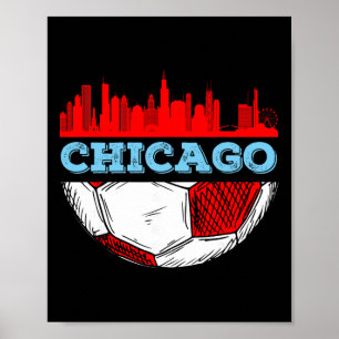 Chicago Skyline Shirt Chicago Soccer Tee Futbol Lo Poster