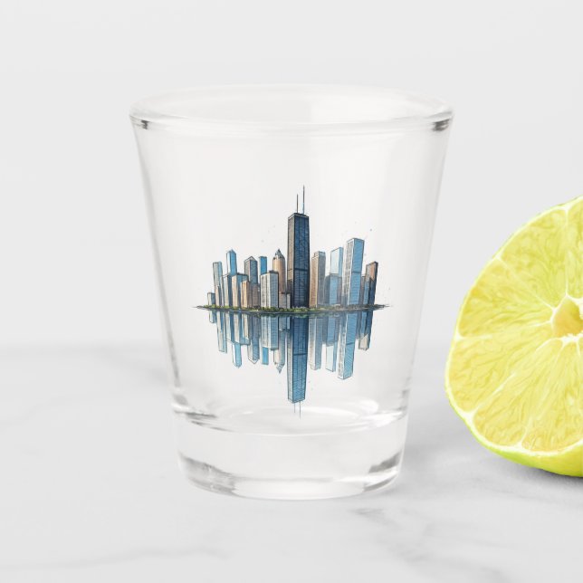 Chicago Skyline Shot Glass (Front)