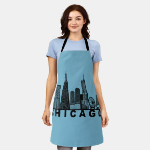 Chicago Skyline Silhouette  Apron
