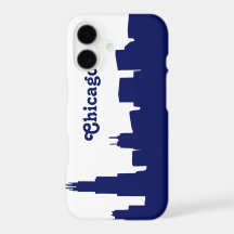 Chicago Skyline Silhouette Blue