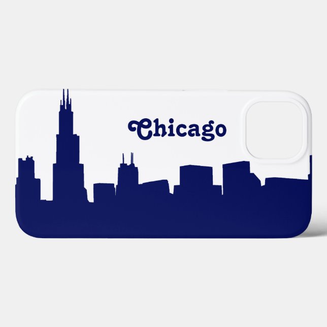 Chicago Skyline Silhouette Blue Case-Mate iPhone Case (Back (Horizontal))