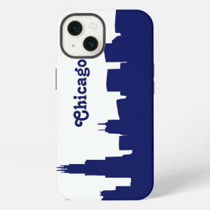 Chicago Skyline Silhouette Blue iPhone 13 Case