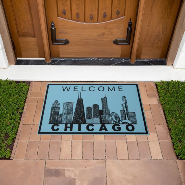 Chicago Skyline Silhouette  Doormat (Outdoor)