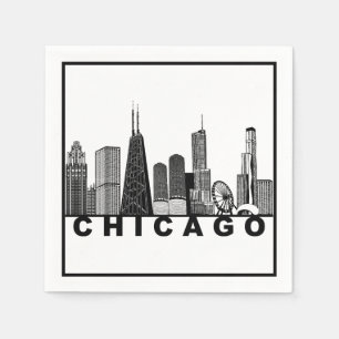 Chicago Skyline Silhouette  Napkin