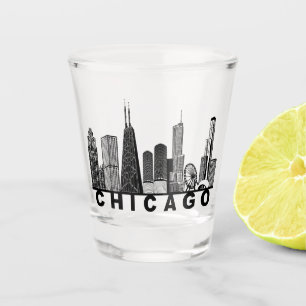 Chicago Skyline Silhouette  Shot Glass