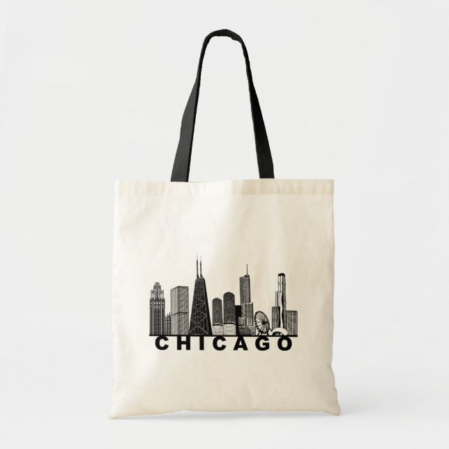 Chicago Skyline Silhouette  Tote Bag (Front)
