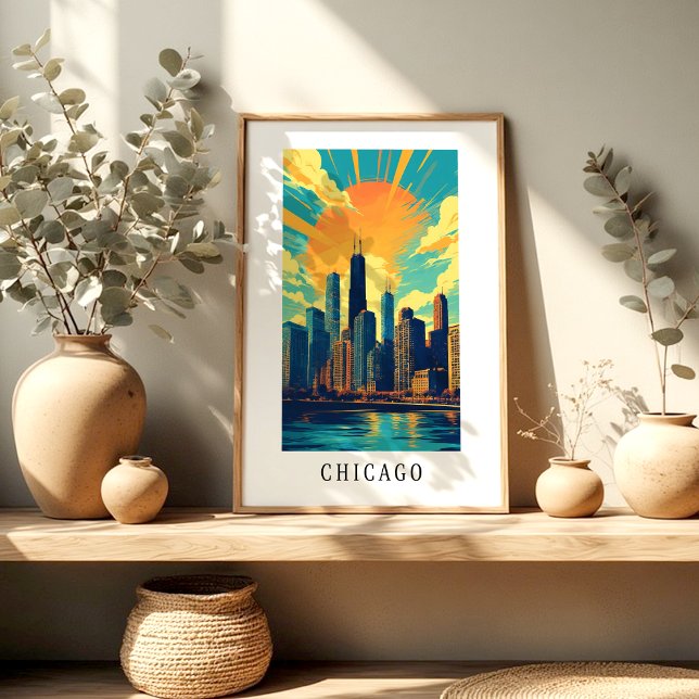 Chicago Skyline Sunset Poster (Creator Uploaded)