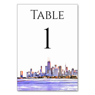 Chicago Skyline Table Numbers