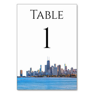 Chicago Skyline Table Numbers
