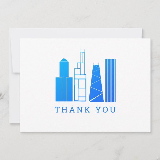 Chicago Skyline Thank You Card (Front)